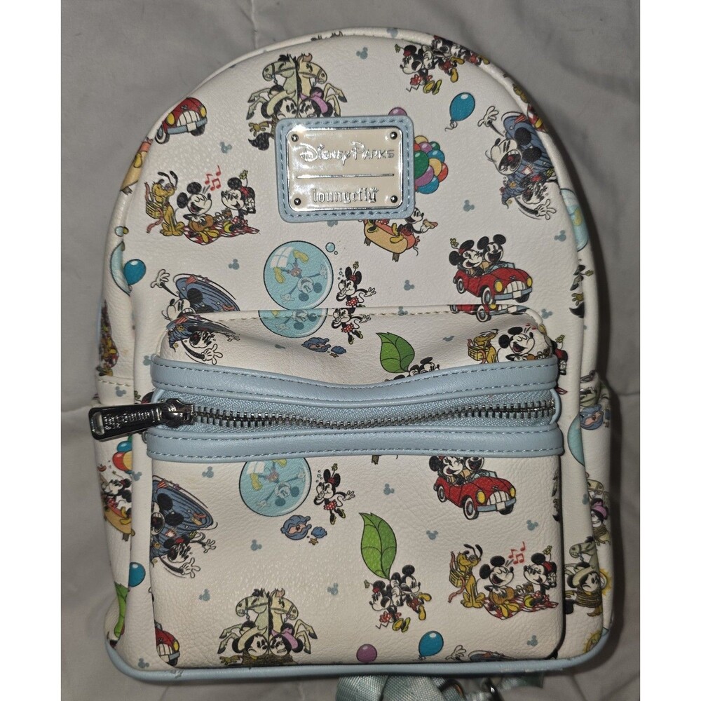 Loungefly Disney parks Mickey and Minnie mouse mini backpack bookbag bag purse!